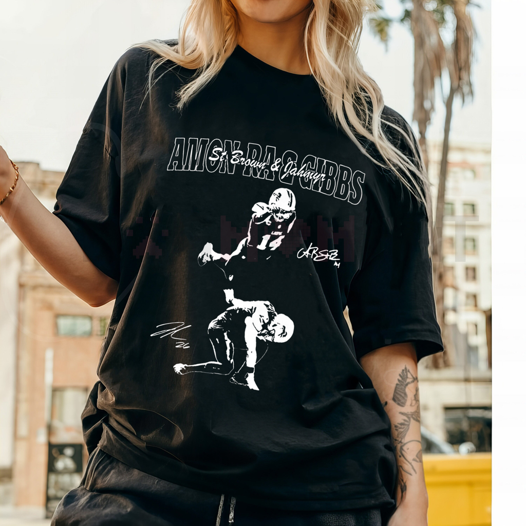 Detroit's Dynamic Duo T-Shirt – Gibbs & St. Brown Vintage 90s Throwback Tee