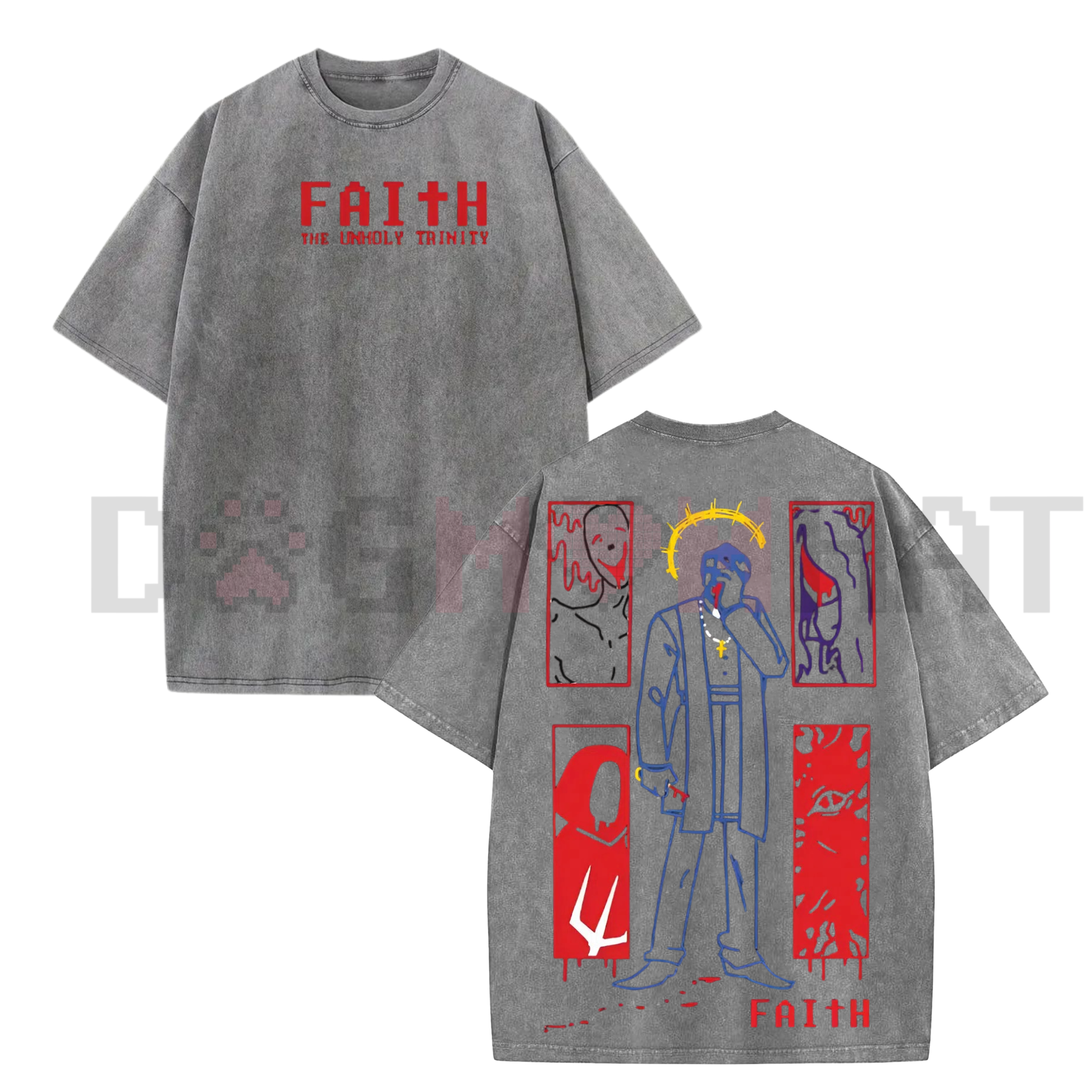 FAITH Horror Game Vintage Washed Tee