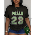 Women's Psalm 23 Jersey Premium T-Shirt – Bold Green Lettering, Soft Casual Crew Neck Tee