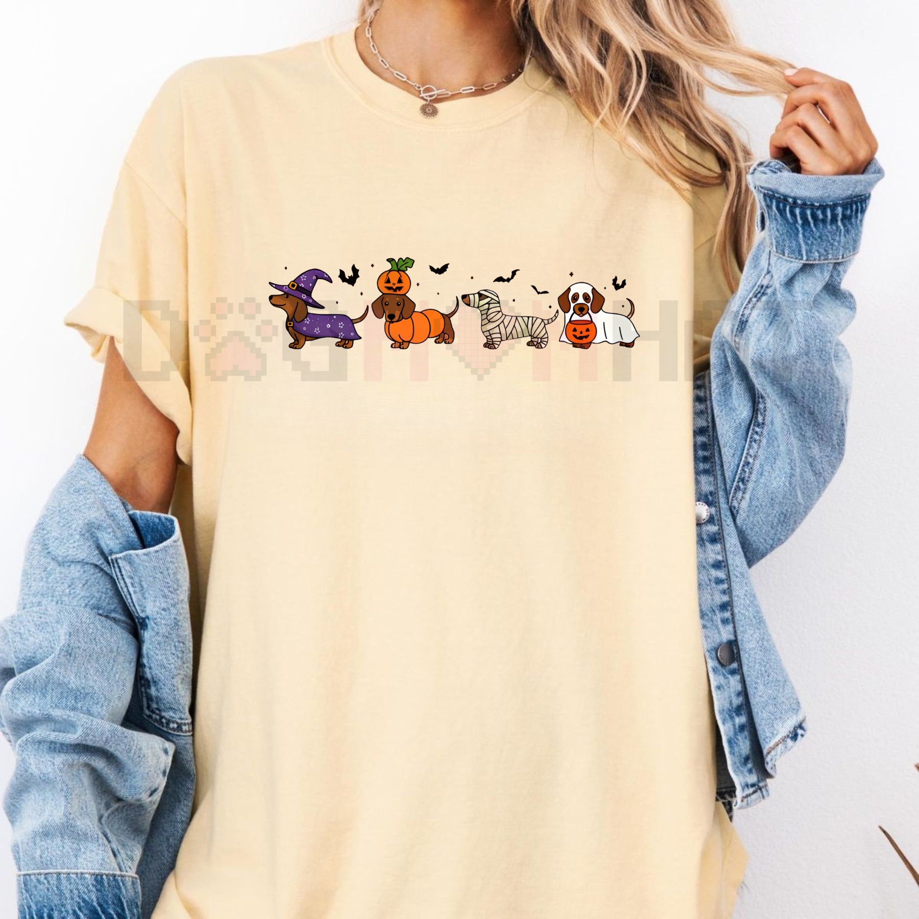 Dachshund Shirt – Halloween Ghost Spooky Wiener Dog Tee, Dog Mama Halloween Gift