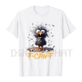 Cartoon Humor T-Shirt "F Caw F" – Funny Bird Meme Tee, Hilarious Animal Graphic Shirt, Unisex Casual Top