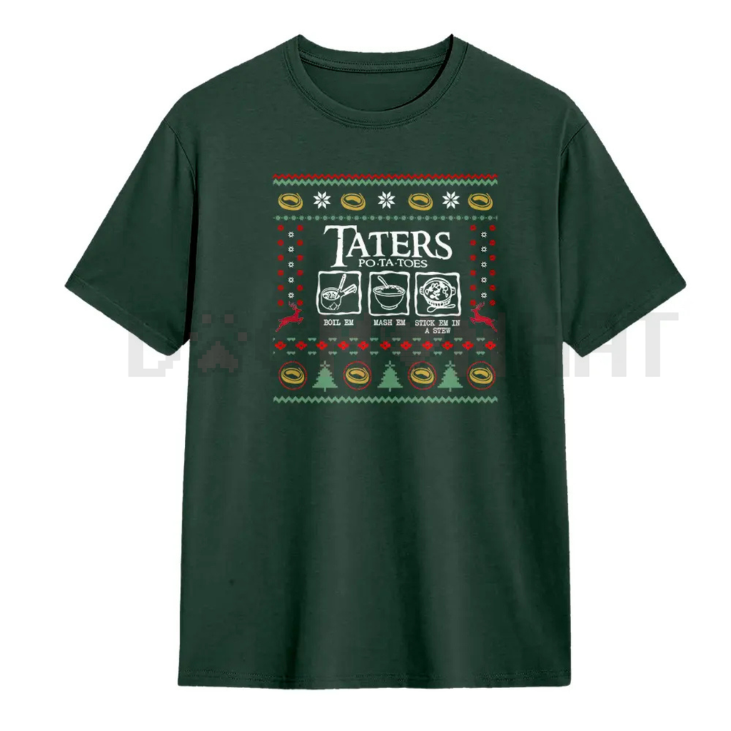 "PO-TA-TOES!" Ugly Christmas T-Shirt – Unisex Funny Samwise Gamgee Quote Tee