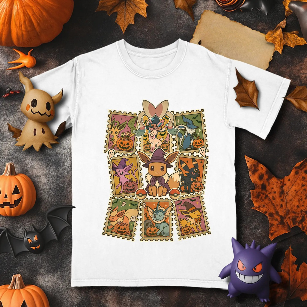 Eevee Halloween Evolutions T-Shirt – Cute Spooky Umbreon, Sylveon, Espeon, Vaporeon, Flareon Tee