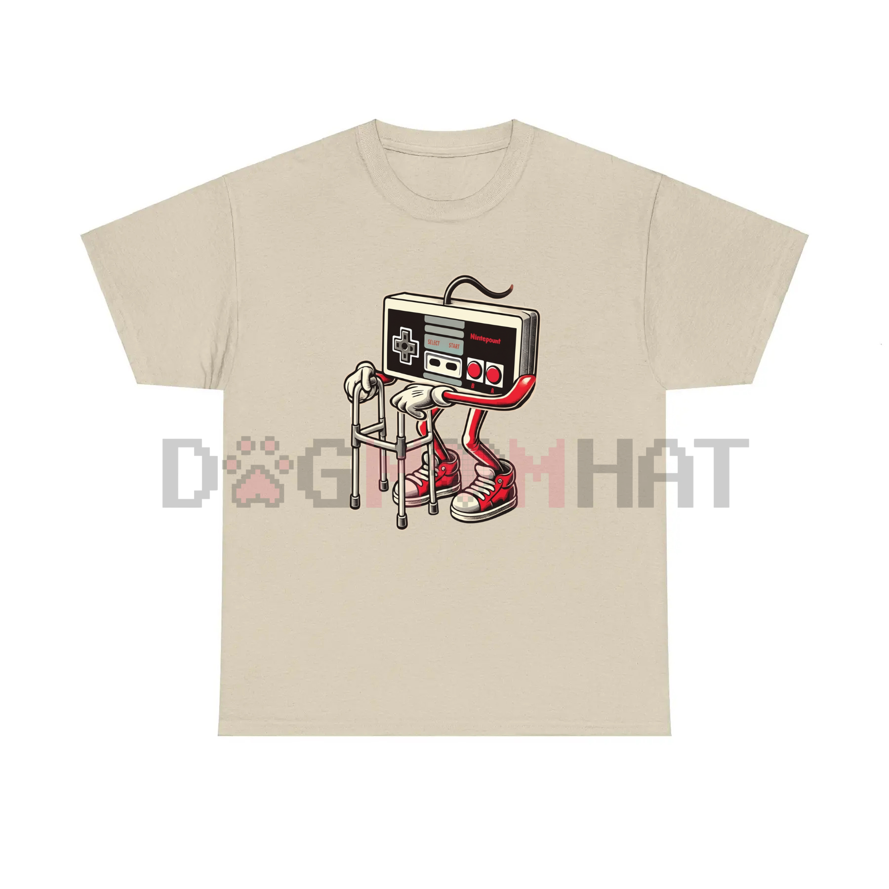Retro Gaming Pattern T-Shirt – Fun Old Video Game Console Design, Unisex Cotton Tee