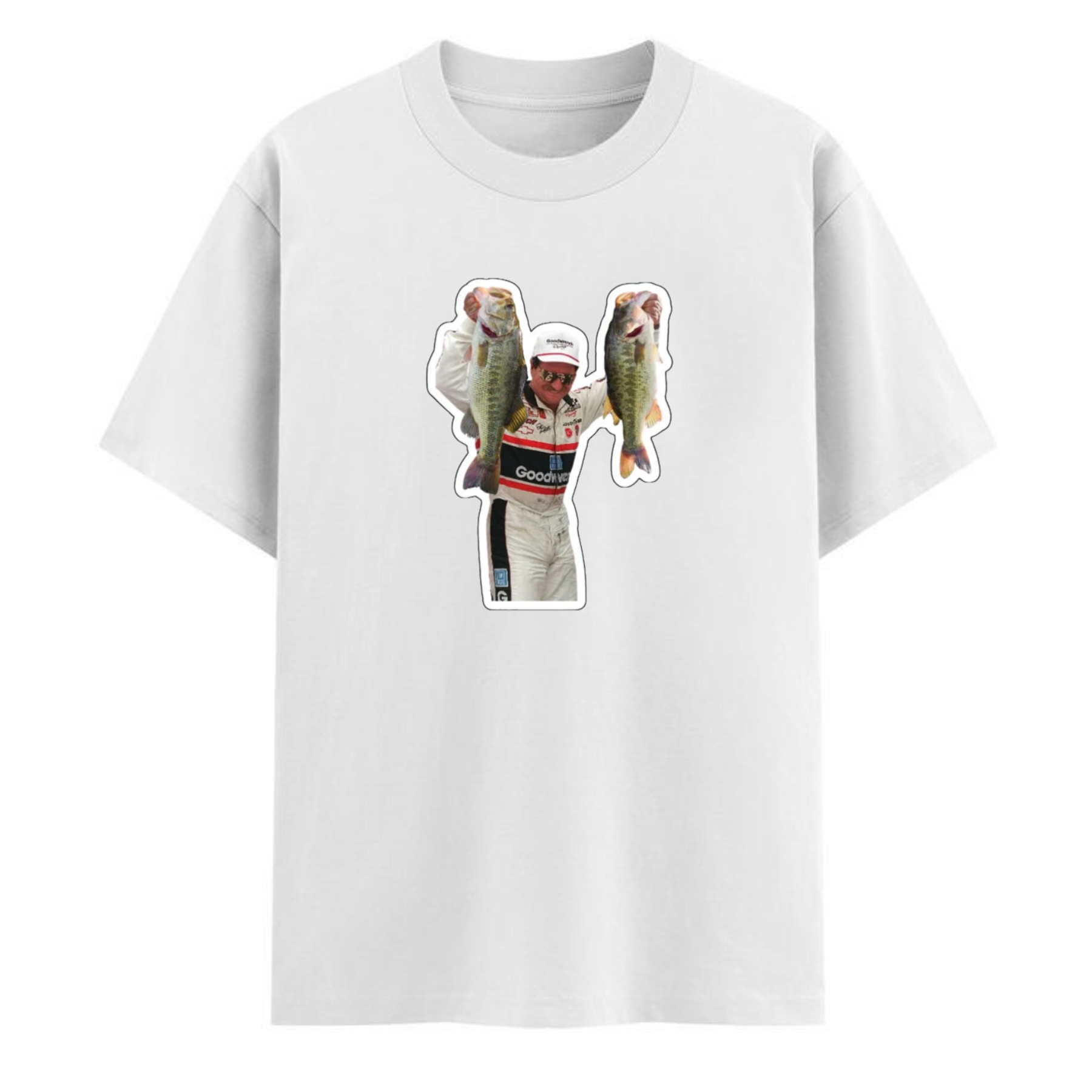 Dale Earnhardt "Bass Angler" Fishing Graphic Tee – Vintage NASCAR Legend Shirt