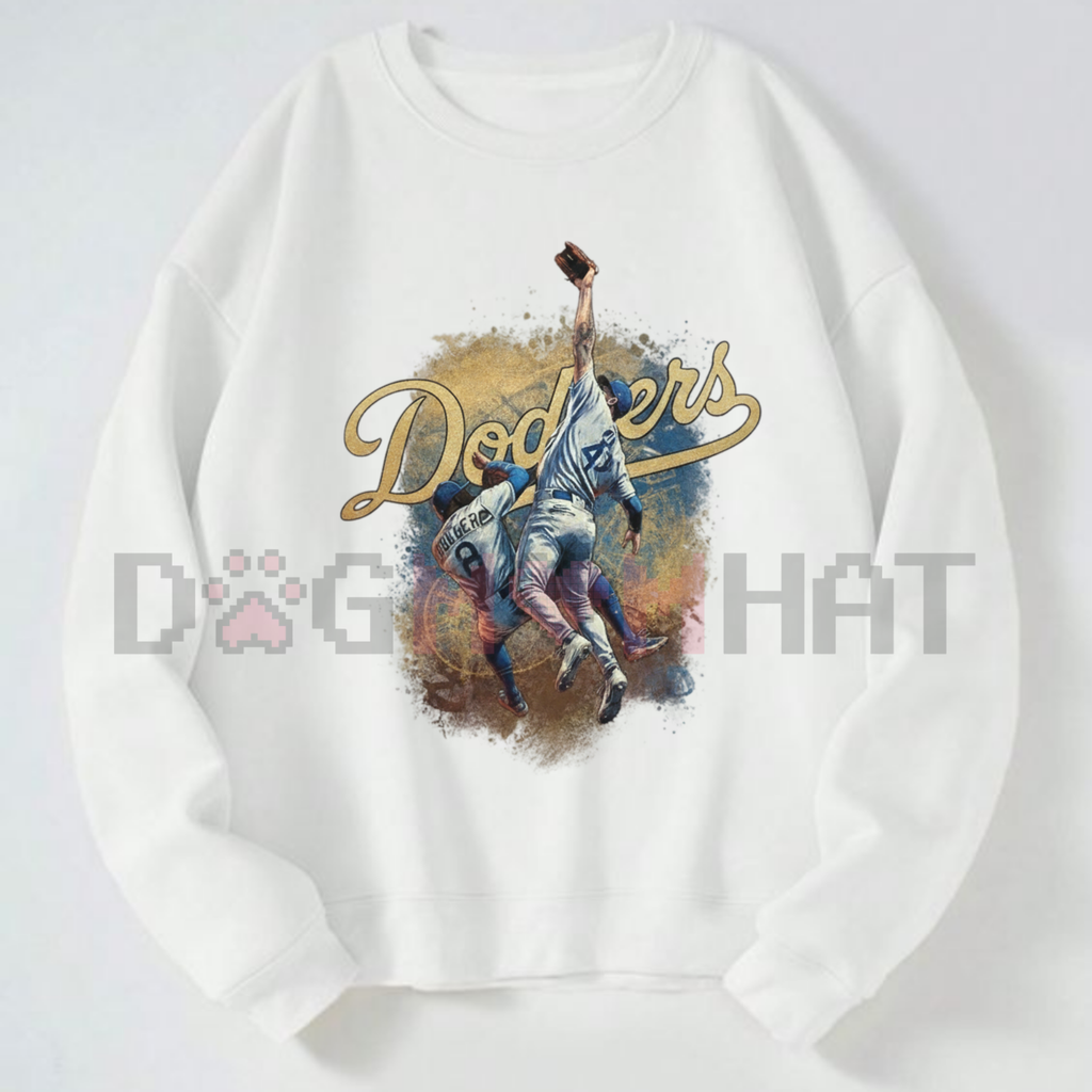 The Catch Dodger Champions 2025 Sweatshirt – Game 7 LA Baseball Vintage Fan Gear