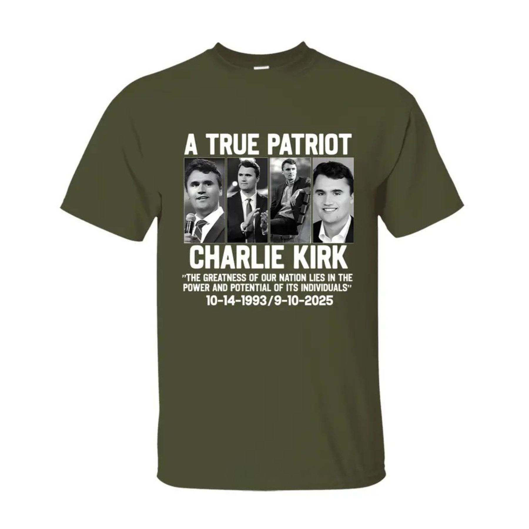 Charlie Kirk "Greatness of Our Nation" Patriotic T-shirt