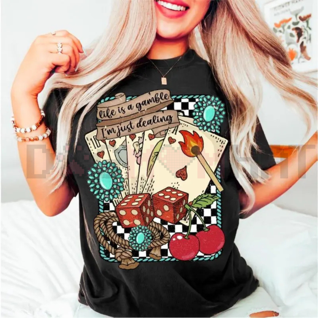 "Life is a Gamble" Retro Western Tee