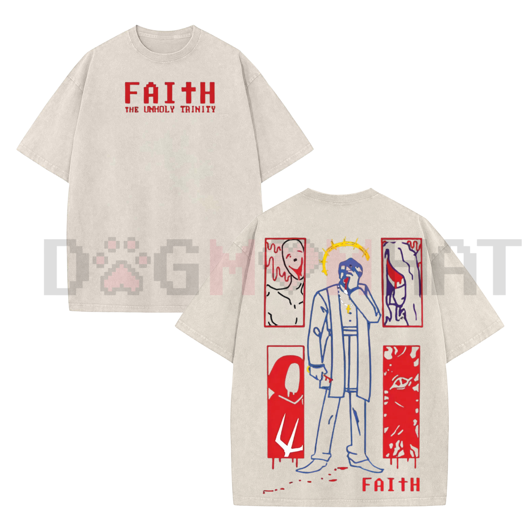 FAITH Horror Game Vintage Washed Tee