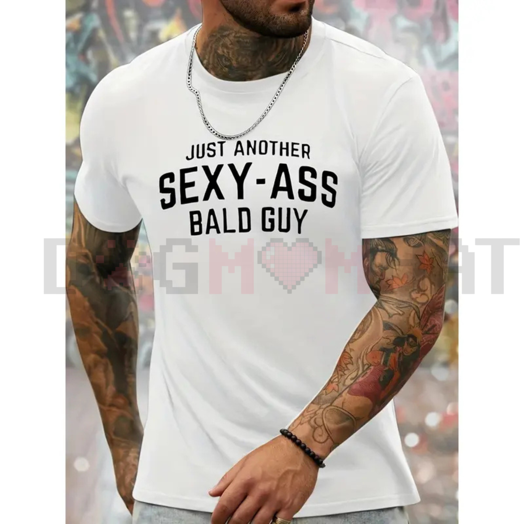 Bald Guy Print Men’s Crew Neck T-Shirt