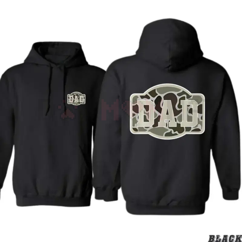 Camo DAD Hoodie – Military-Inspired Bold Design Pullover | Perfect Gift for Hunting Dads