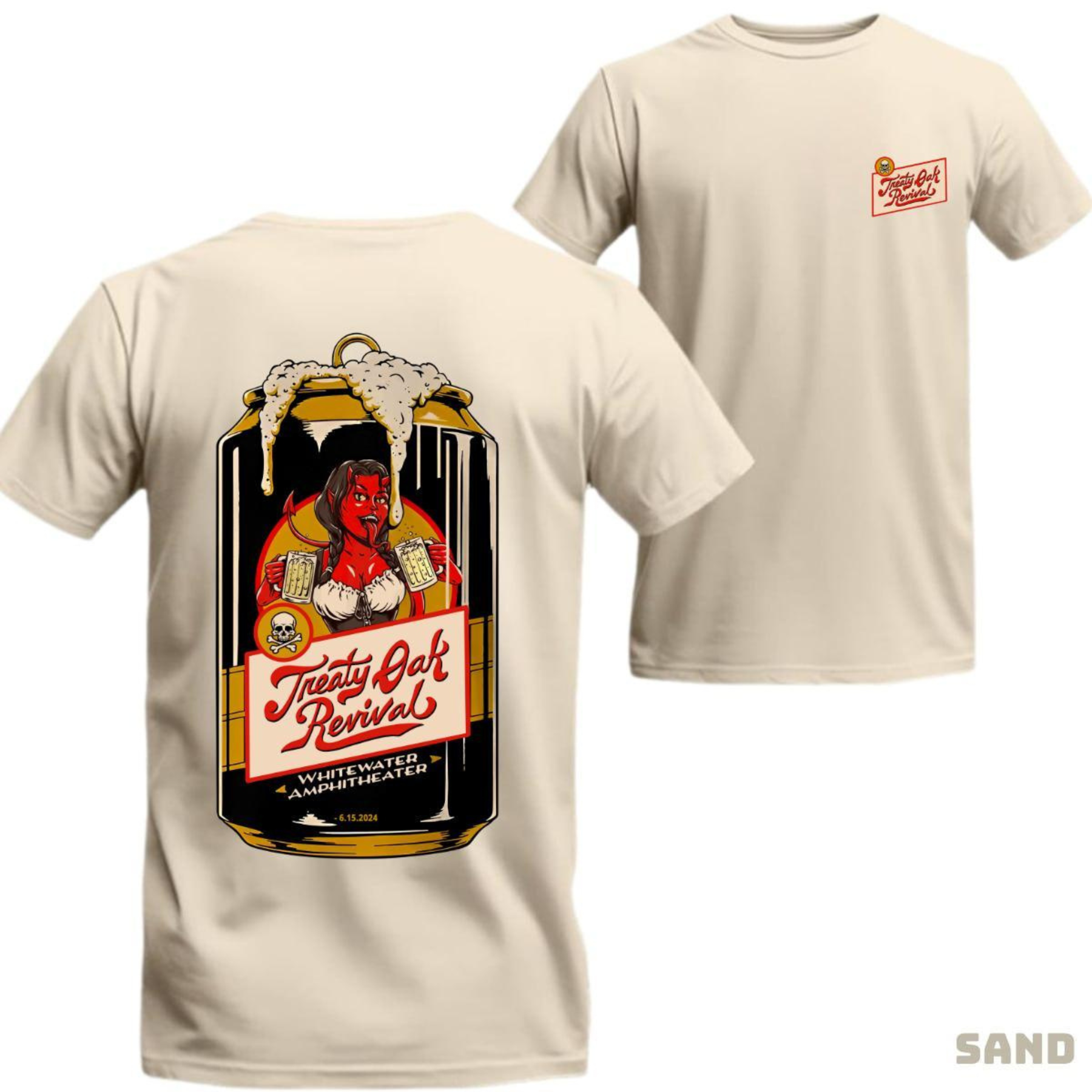 Vintage Country Rock T-Shirt – Western Beer Can Graphic Tee, Concert-Style Unisex Shirt Inspired by Treaty Oak Revival