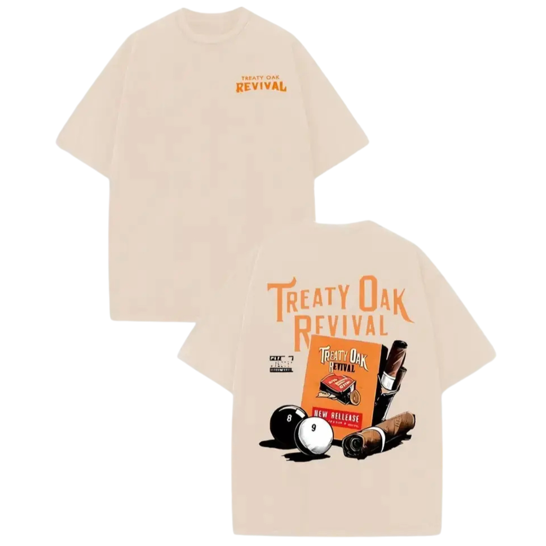 Treaty Oak Revival 230G Washed Cotton T-Shirt - Men's Casual Graphic Tee
