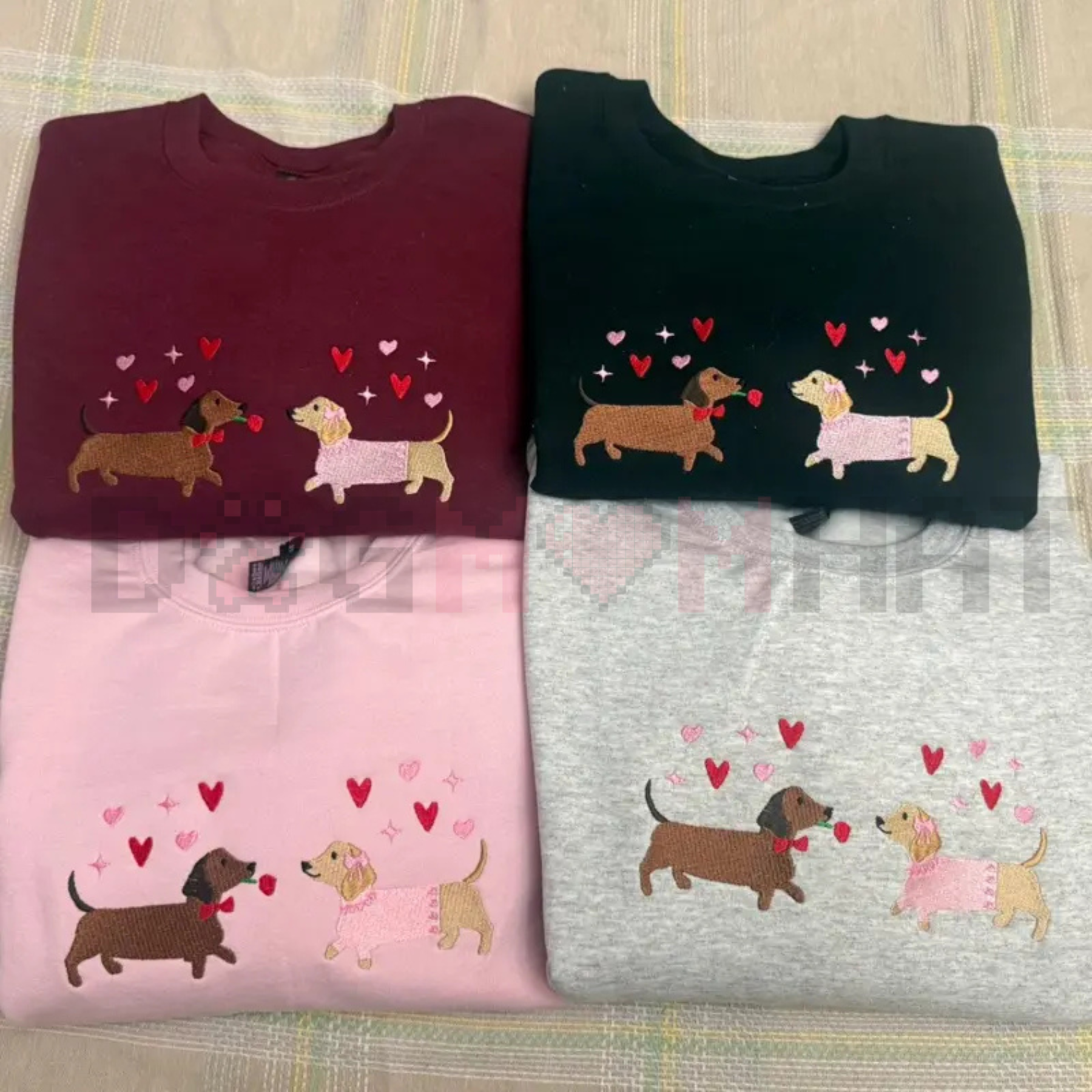Embroidered Dachshund Valentine’s Day Sweatshirt