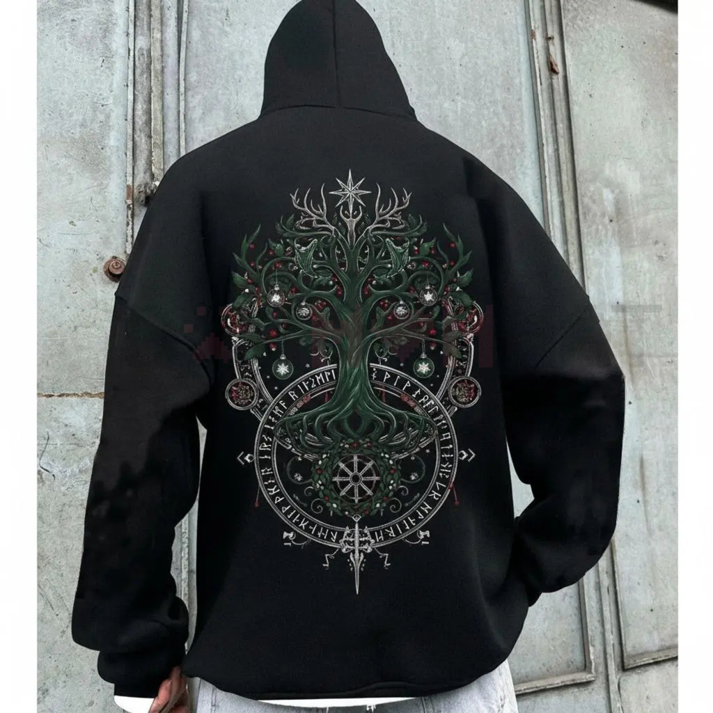 Norse Mythology Graphic Hoodie – Viking Destiny Gods Pullover