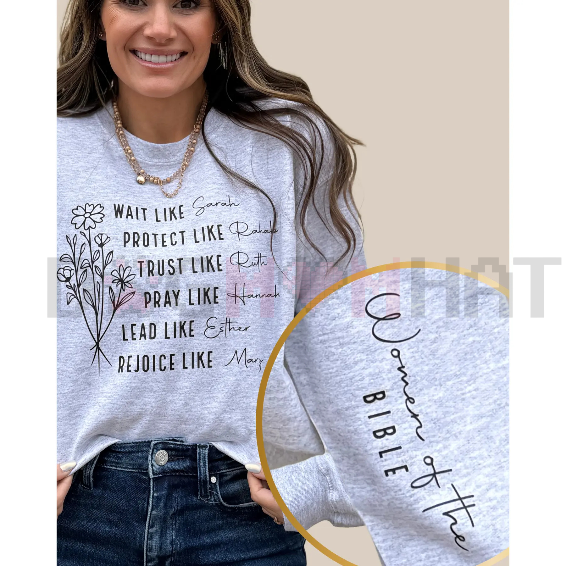 Women of the Bible Sweatshirt – Biblical Heroines Names Crewneckck