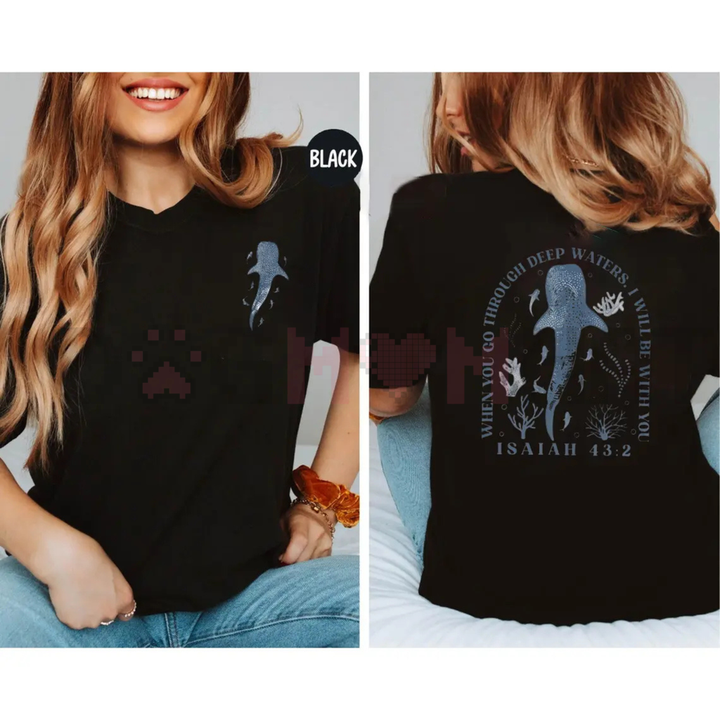 "When You Go Through Deep Waters" Christian Tee – Isaiah 43:2 Scripture Shirt