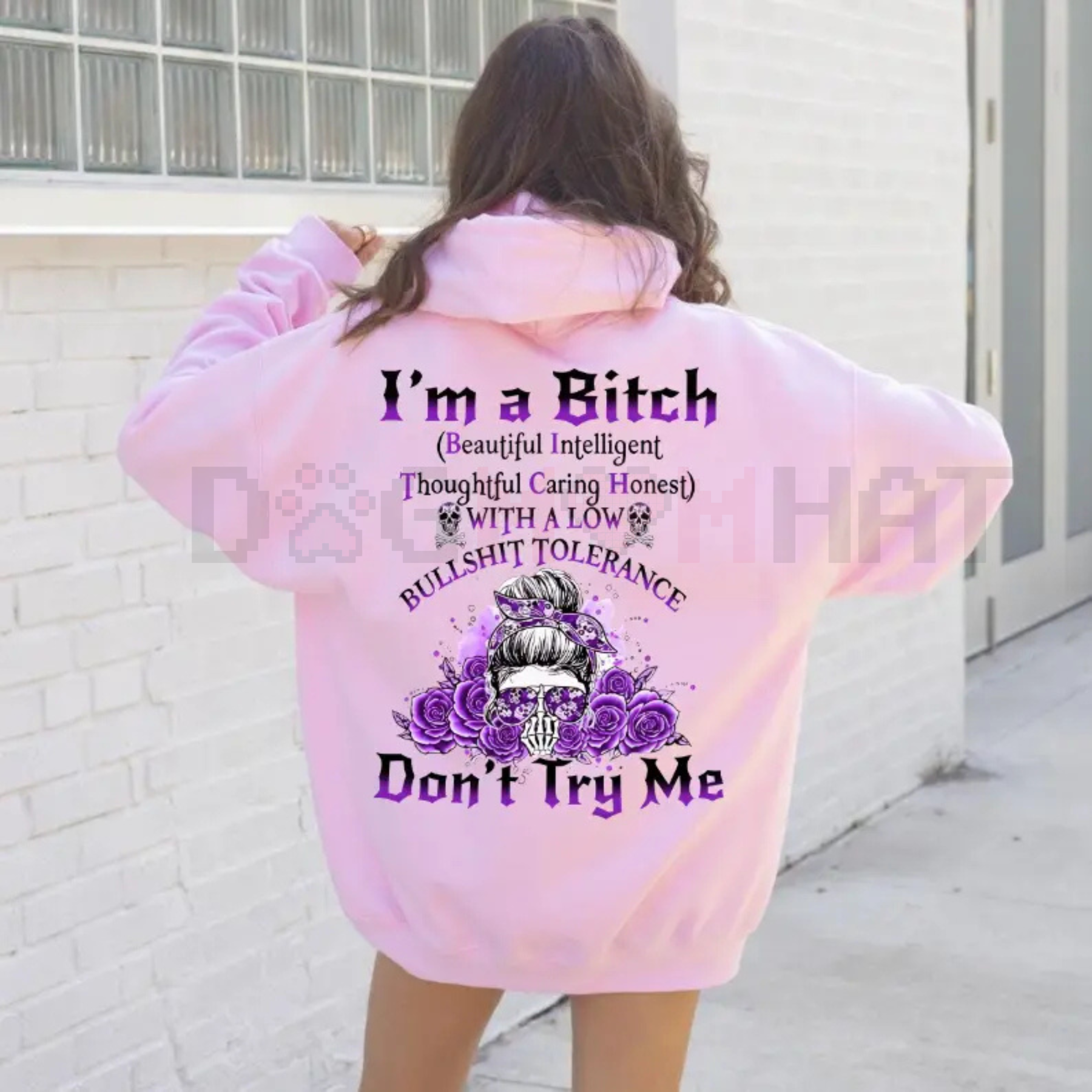 Edgy Gen X Flower Skull All Over Print Hoodie