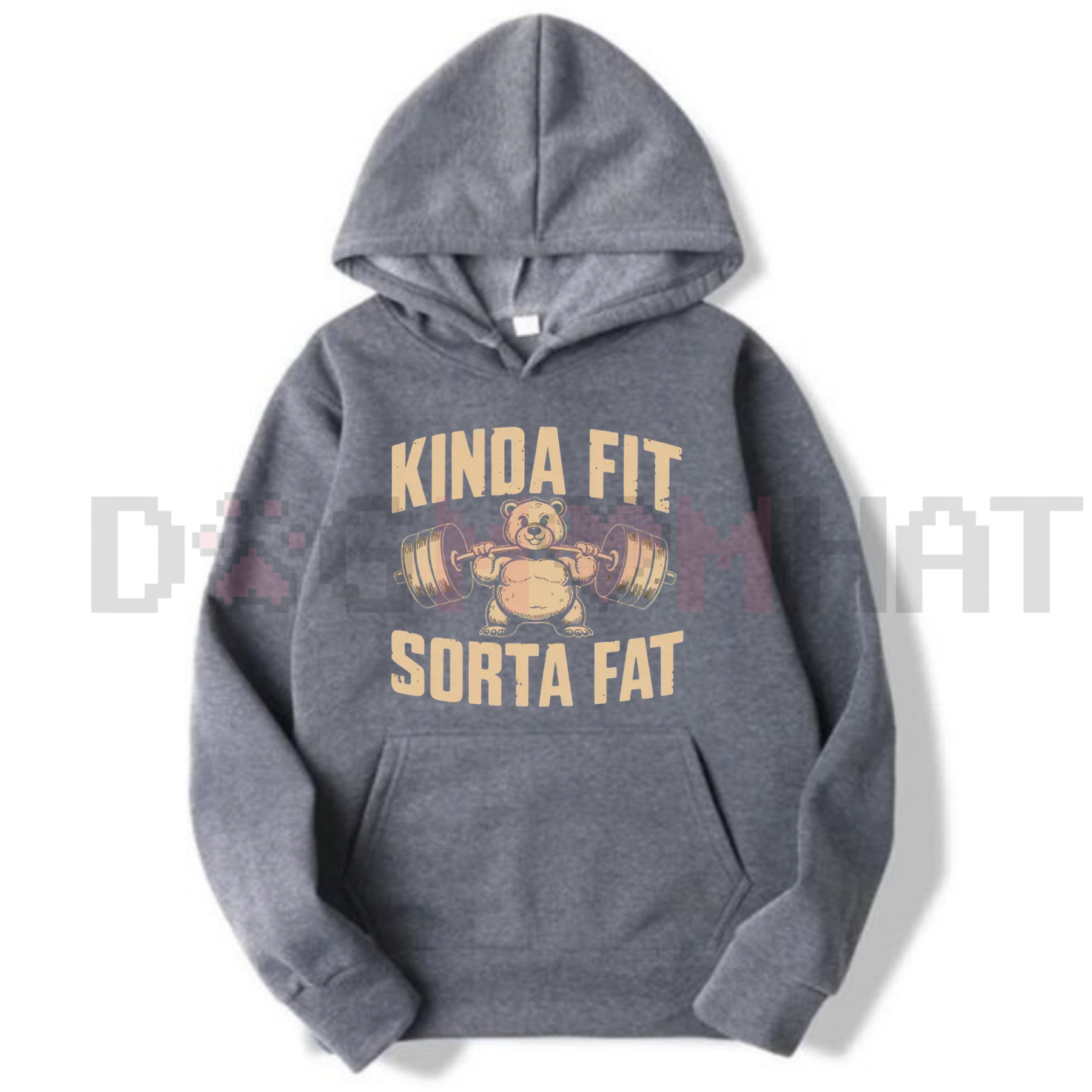 Funny Weightlifting Bear Graphic Apparel – Sarcastic Gym Humor Hoodie