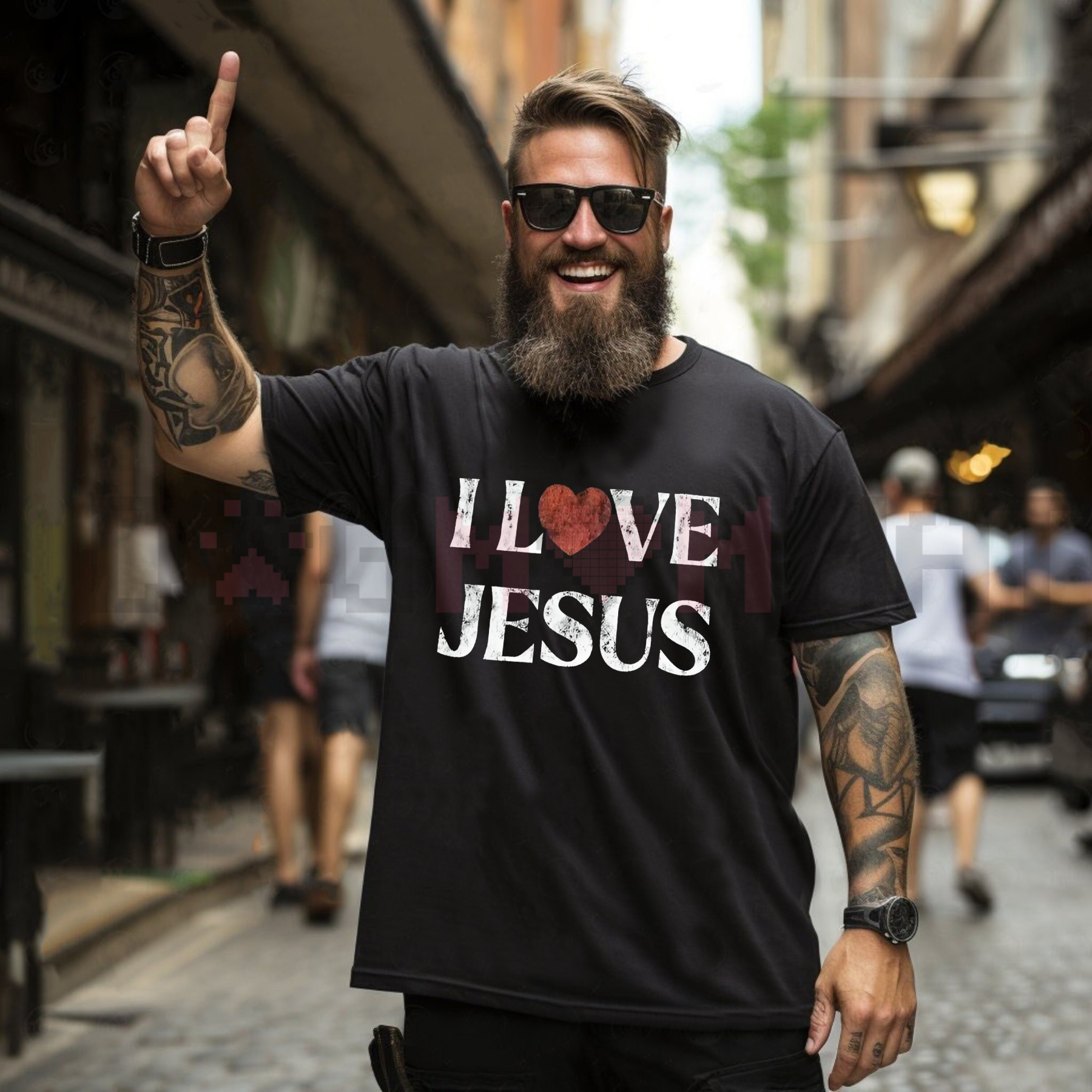 Vintage "I Love Jesus" Print T-Shirt