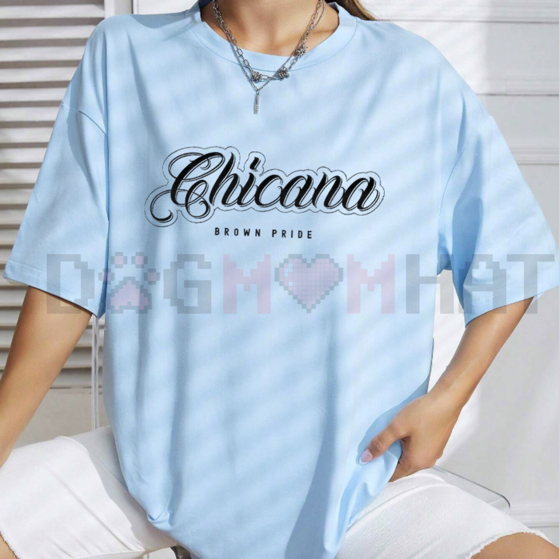 Chicana Brown Pride Oversized Graphic Tee – Vintage Lowrider Culture Clothing, Mexican Heritage Streetwear, Cholo Style Retro Aesthetic Shirt, Latina Empowerment Apparel