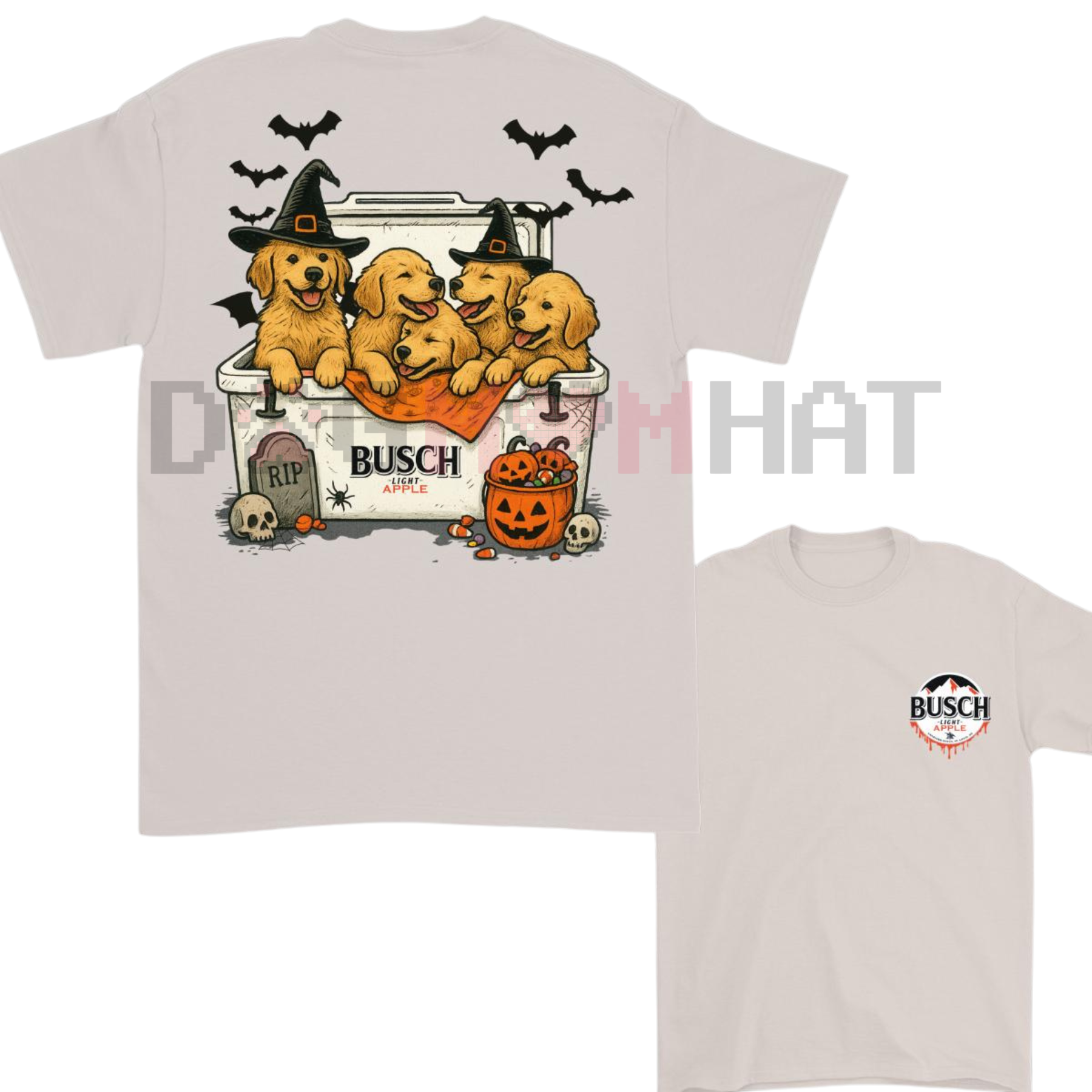Dogs & Beer Halloween T-Shirt – Golden Retriever Funny Dog Tee, Cute & Trendy Shirt for Men & Women