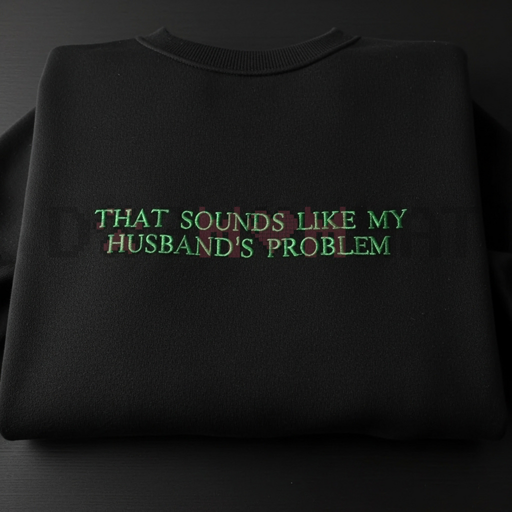 "My Husband's Problem" Embroidered Sweatshirt