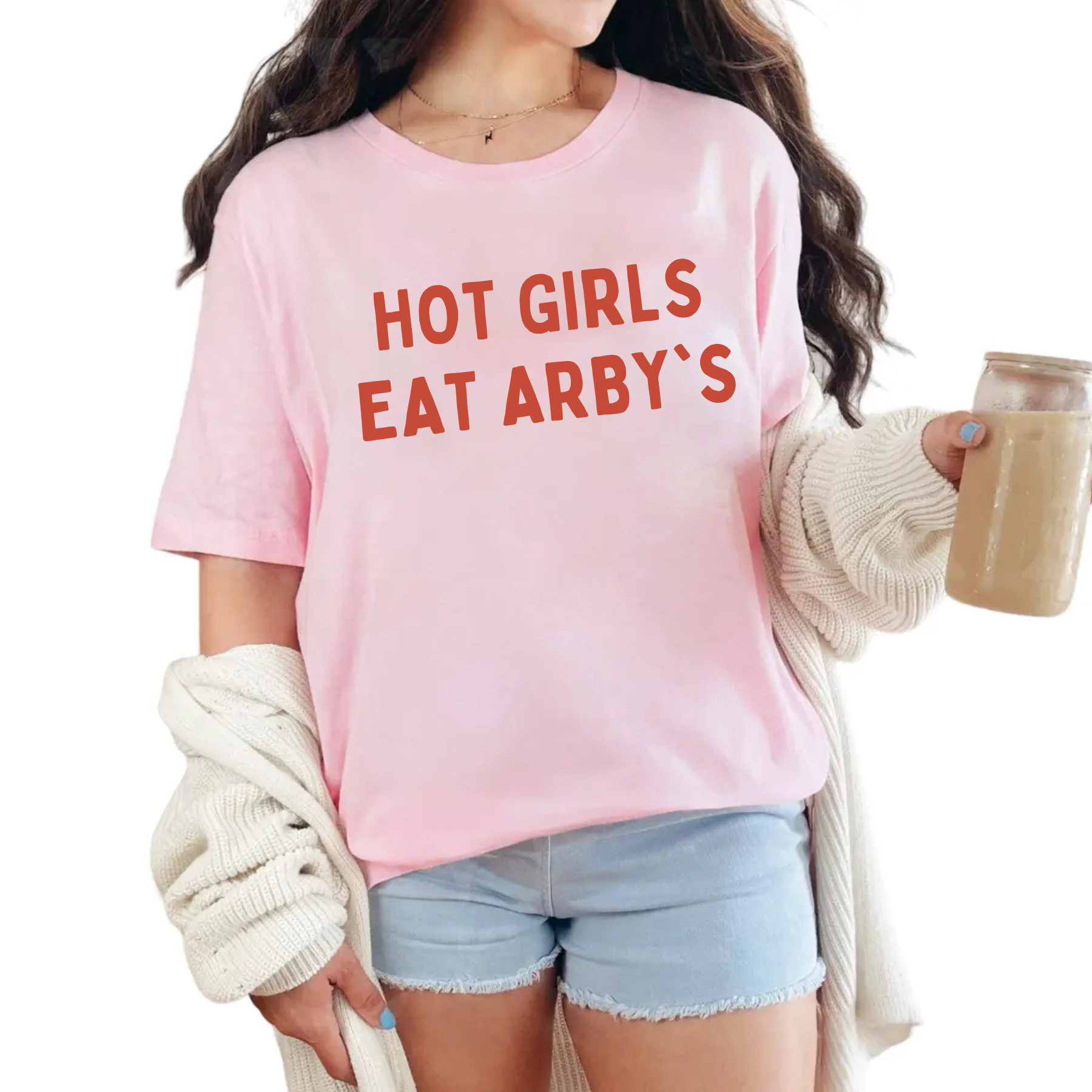 Hot Girls Eat Arby’s Women’s T-Shirt – Funny Fast Food Graphic Tee for Bold Babes