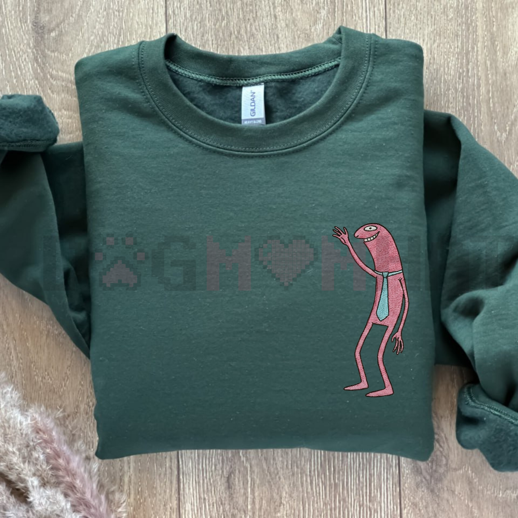 Pim & Charlie Smiling Friends Embroidered Crewneck