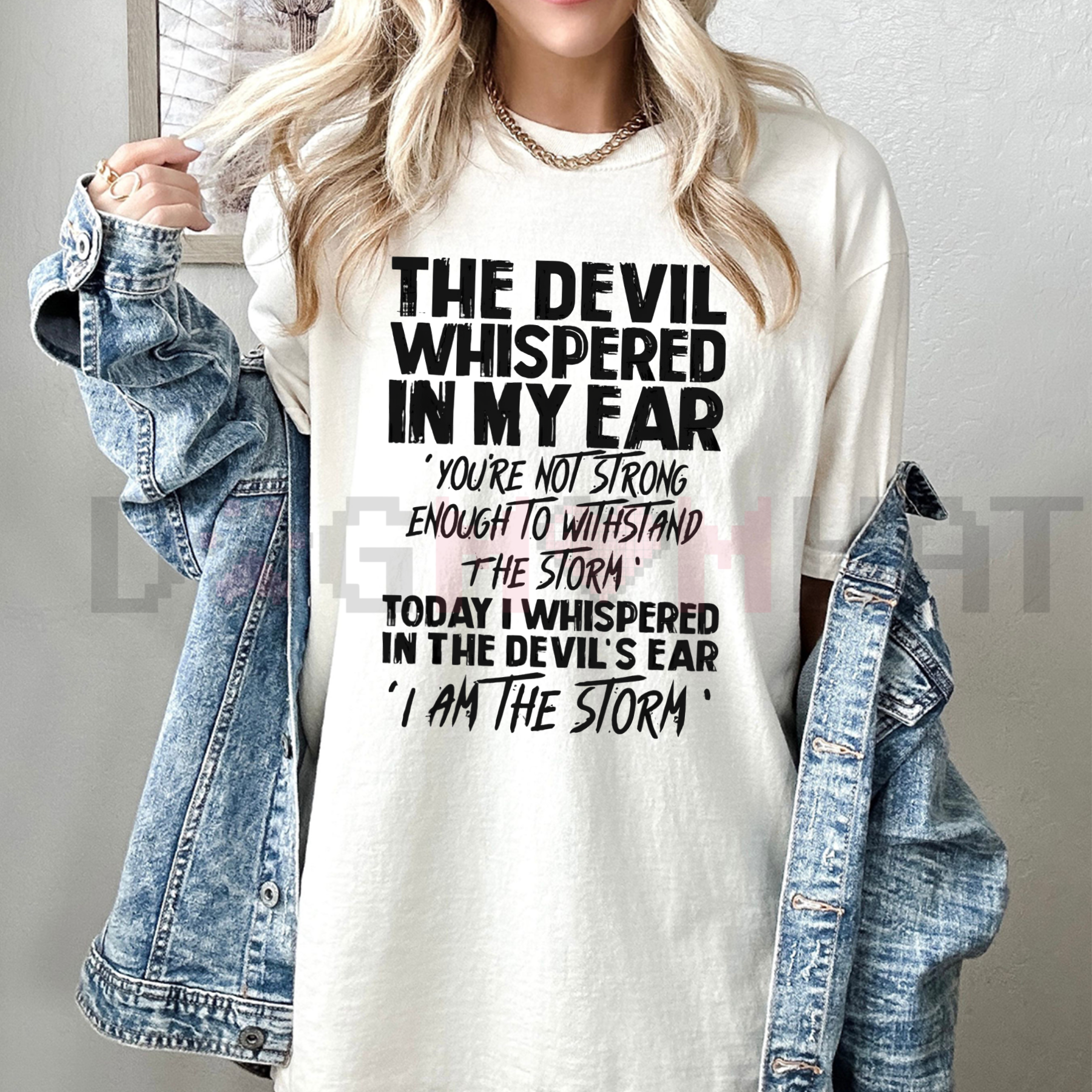 "The Devil Whispered In My Ear" Statement Tee