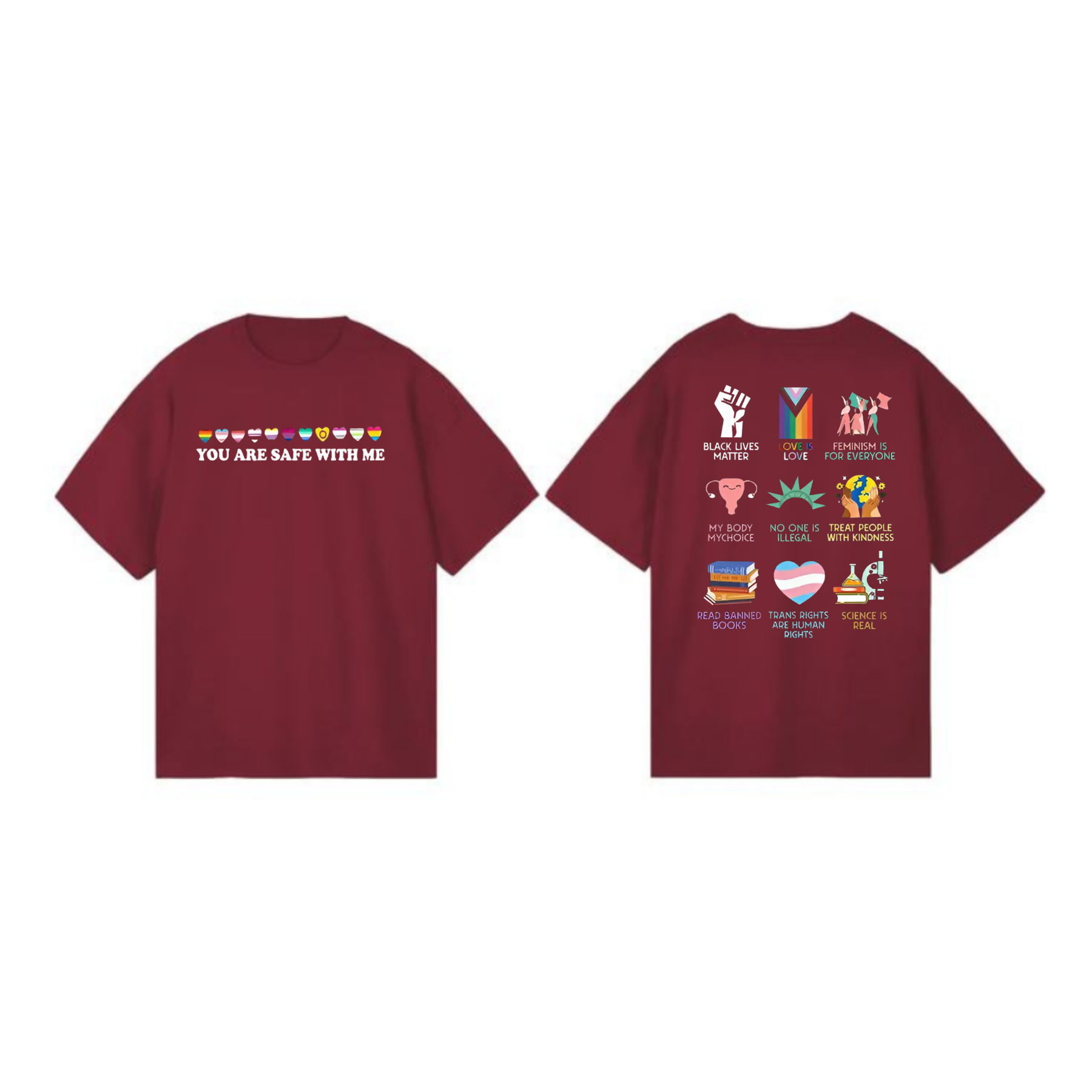"You Are Safe With Me" T-Shirt – Human Rights Equality Shirt, LGBTQ+ Ally Tee