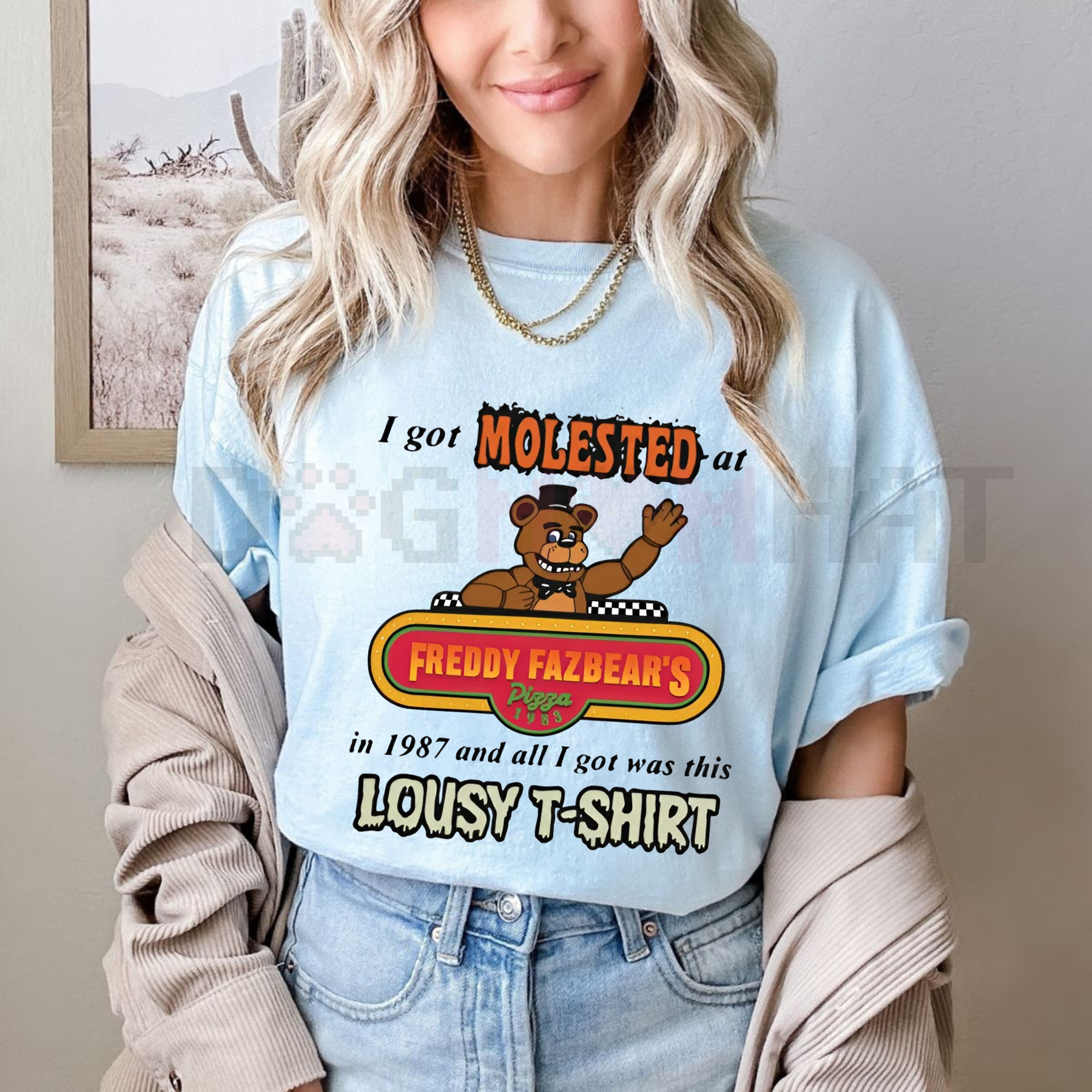 Unapologetic 'Fazbear's' Dark Slogan Tee – Unisex Edgy Horror Gaming Meme Apparel