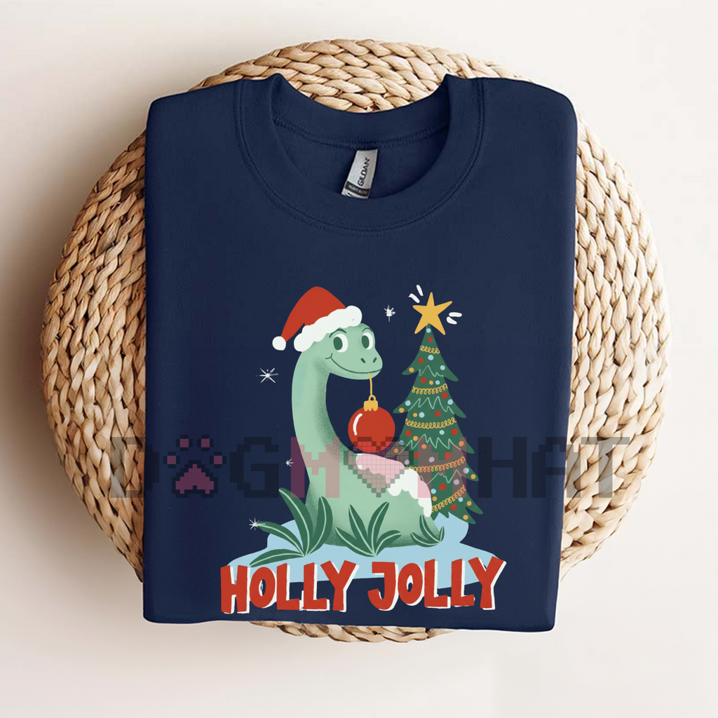 Light Green "Holly Jolly" Tee – Unisex Christmas Holiday Shirt