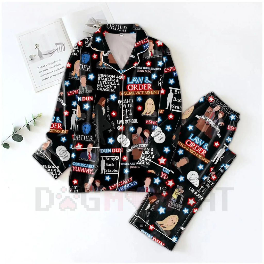 Law & Order Pajamas Set – Movie Christmas Sleepwear for Women, Comfortable Loungewear