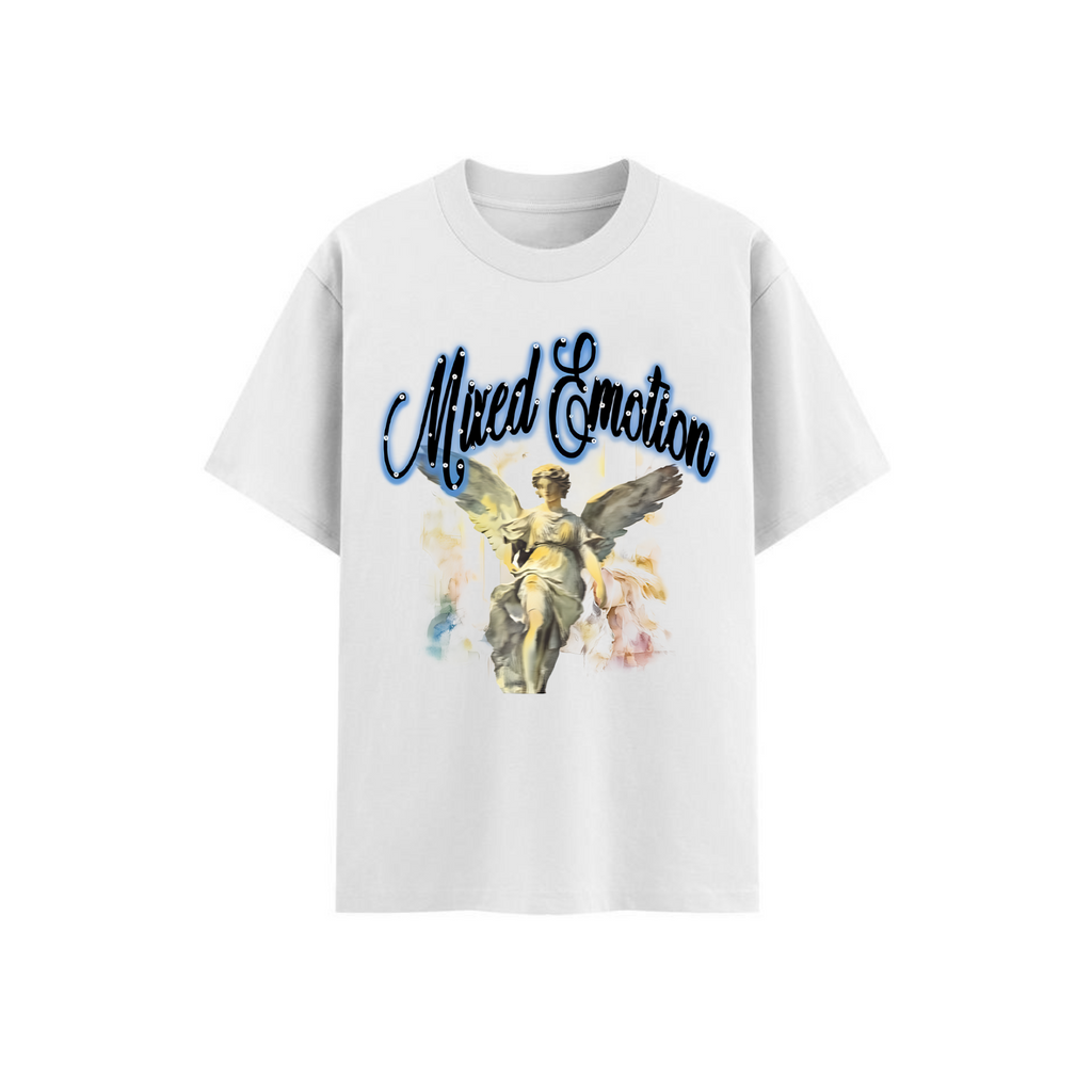 Y2K Street Style T-Shirt - Retro Angel & Flame Graphic Tee