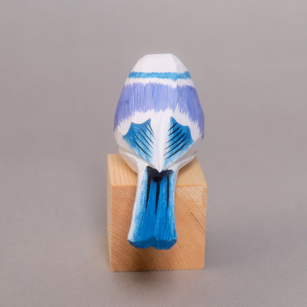 Hand-Carved Wooden Bird Figurine – White