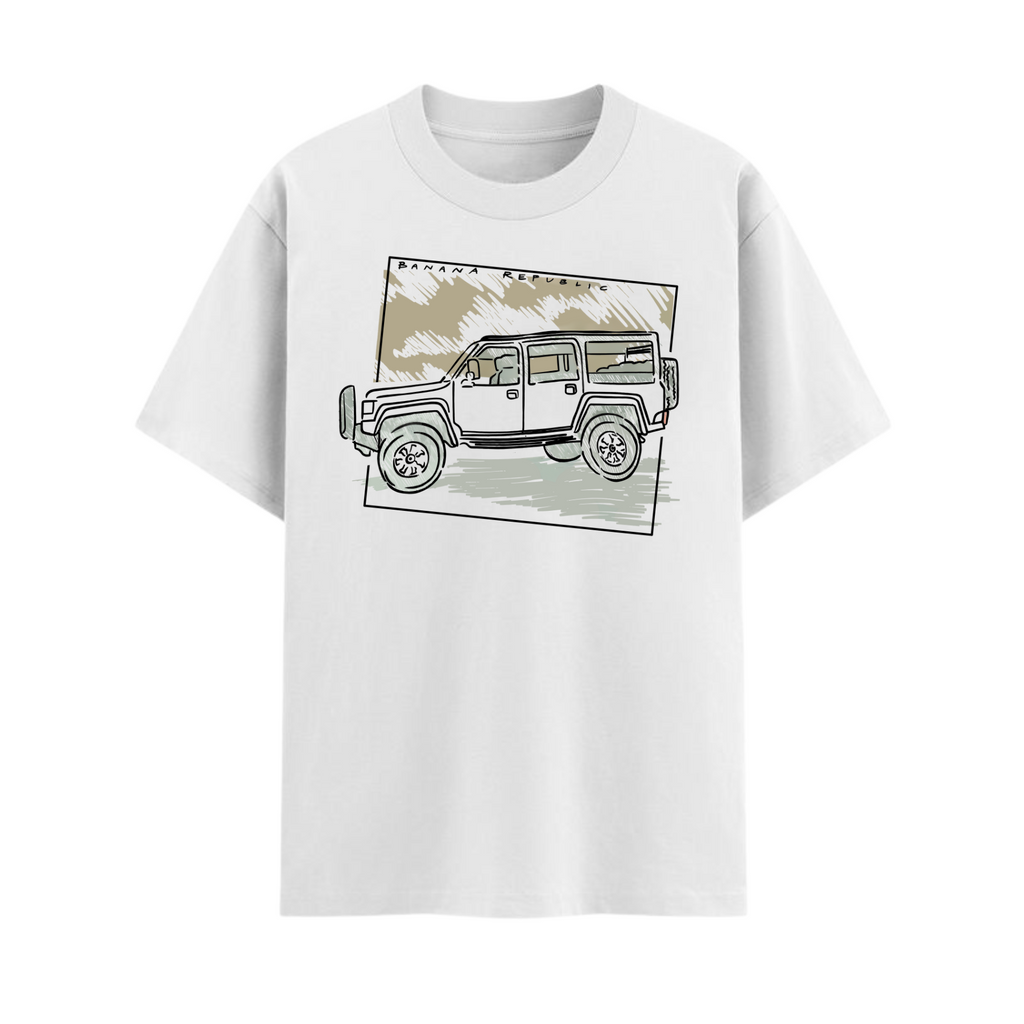 Banana Republic Retro Logo T-Shirt - Classic Casual Apparel (White ver)