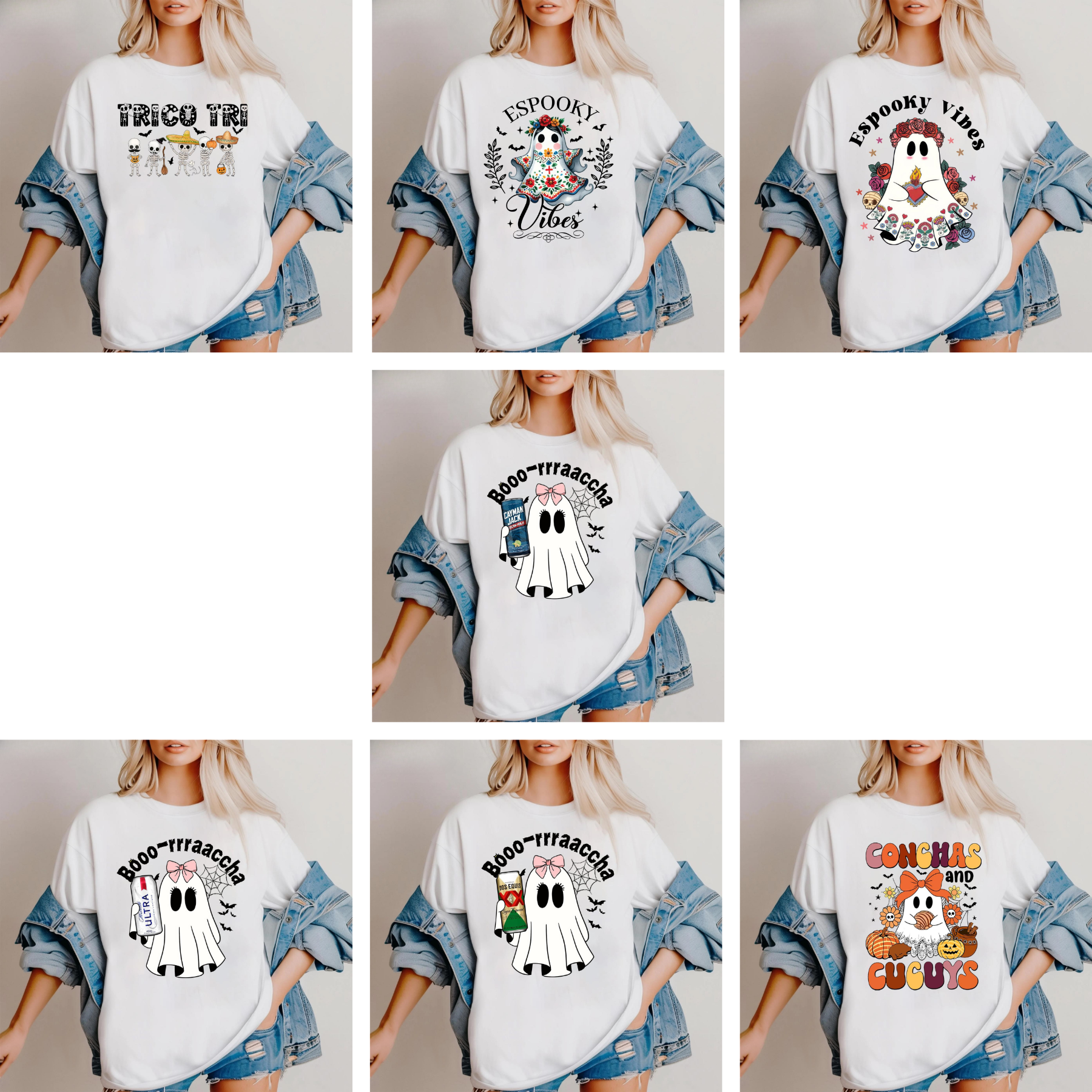 Cute Ghost "Boo" Halloween Shirt - "Drinking Mexican" Spooky Season Tee