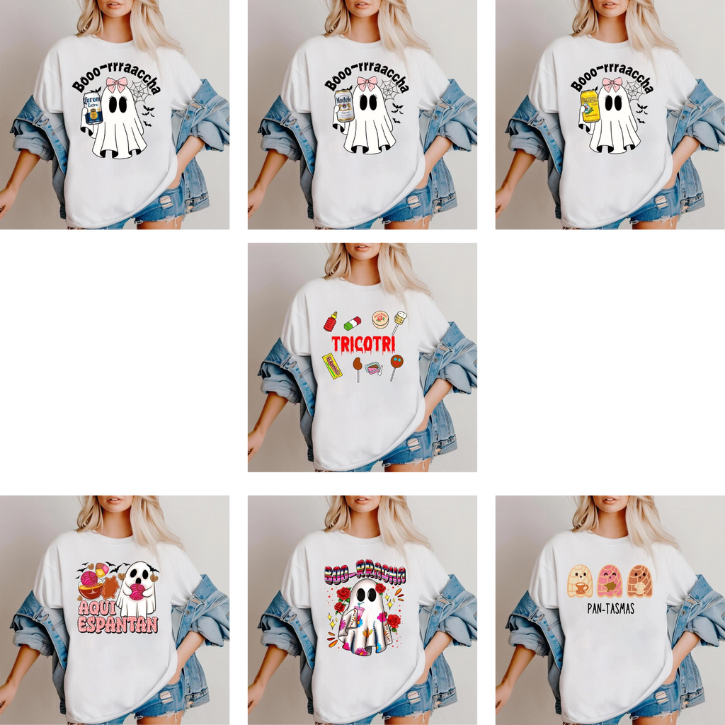 Cute Ghost "Boo" Halloween Shirt - "Drinking Mexican" Spooky Season Tee ver 2