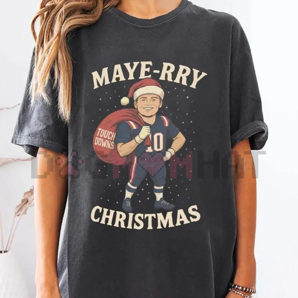 Drake Maye New England Christmas T-Shirt – Patriots Football XMAS Fan Gift Tee