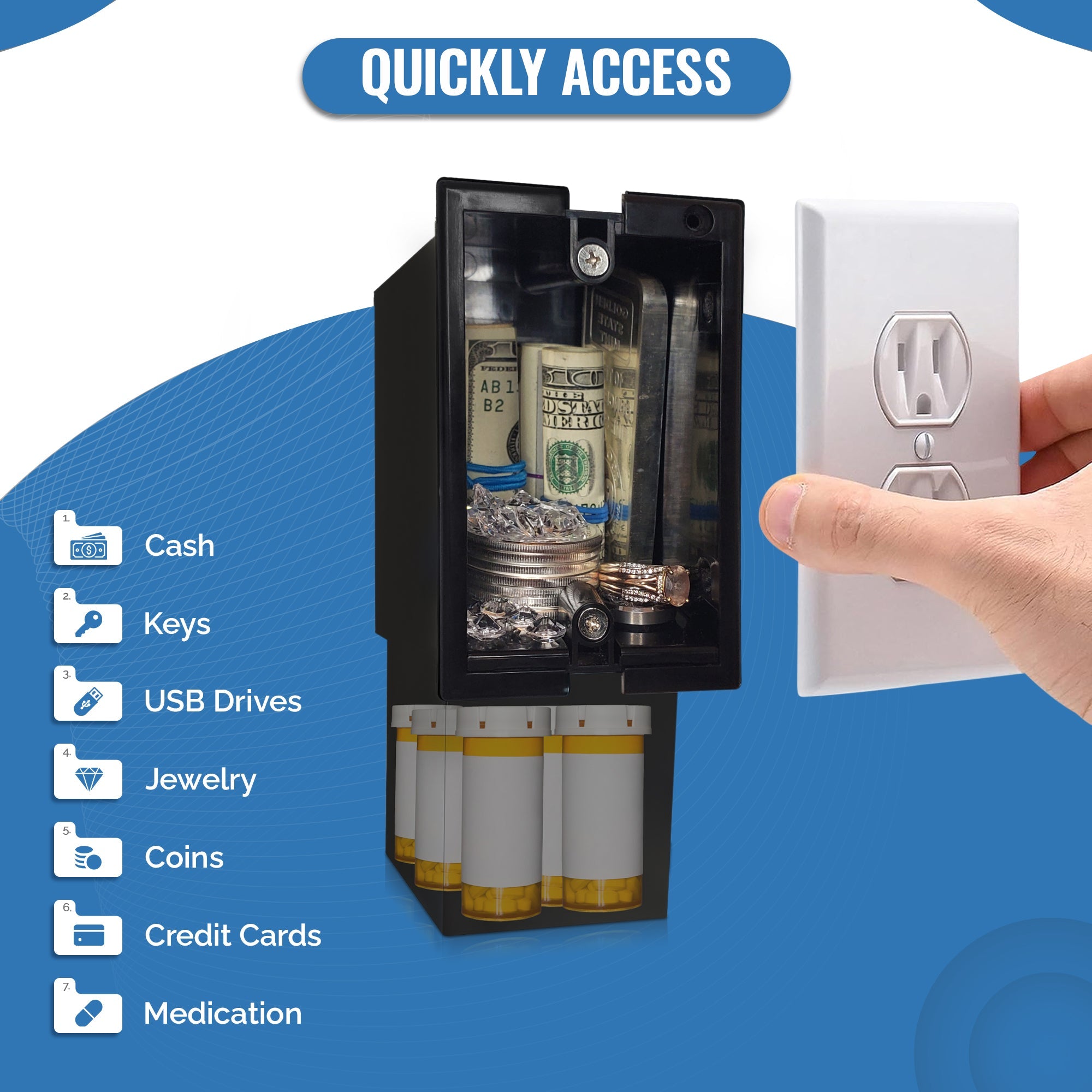 Diversion Safe Outlet (2 Pack) - Wall Socket Diversion Safe - Secret Safes For Home For Discreet Security