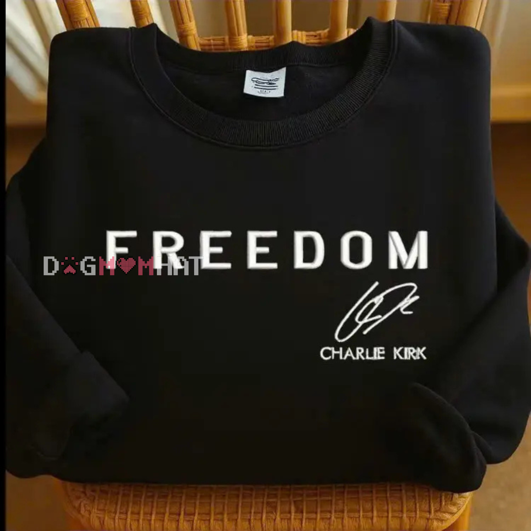 Embroidered Charlie Kirk "Freedom" Sweatshirt