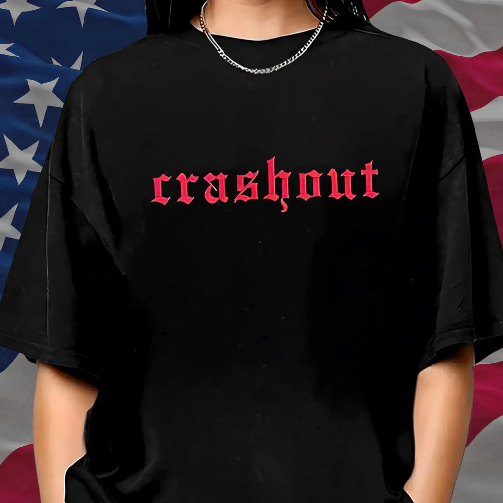 Embroidered 'Crashout' T-Shirt – Unisex Modern Classic Fit