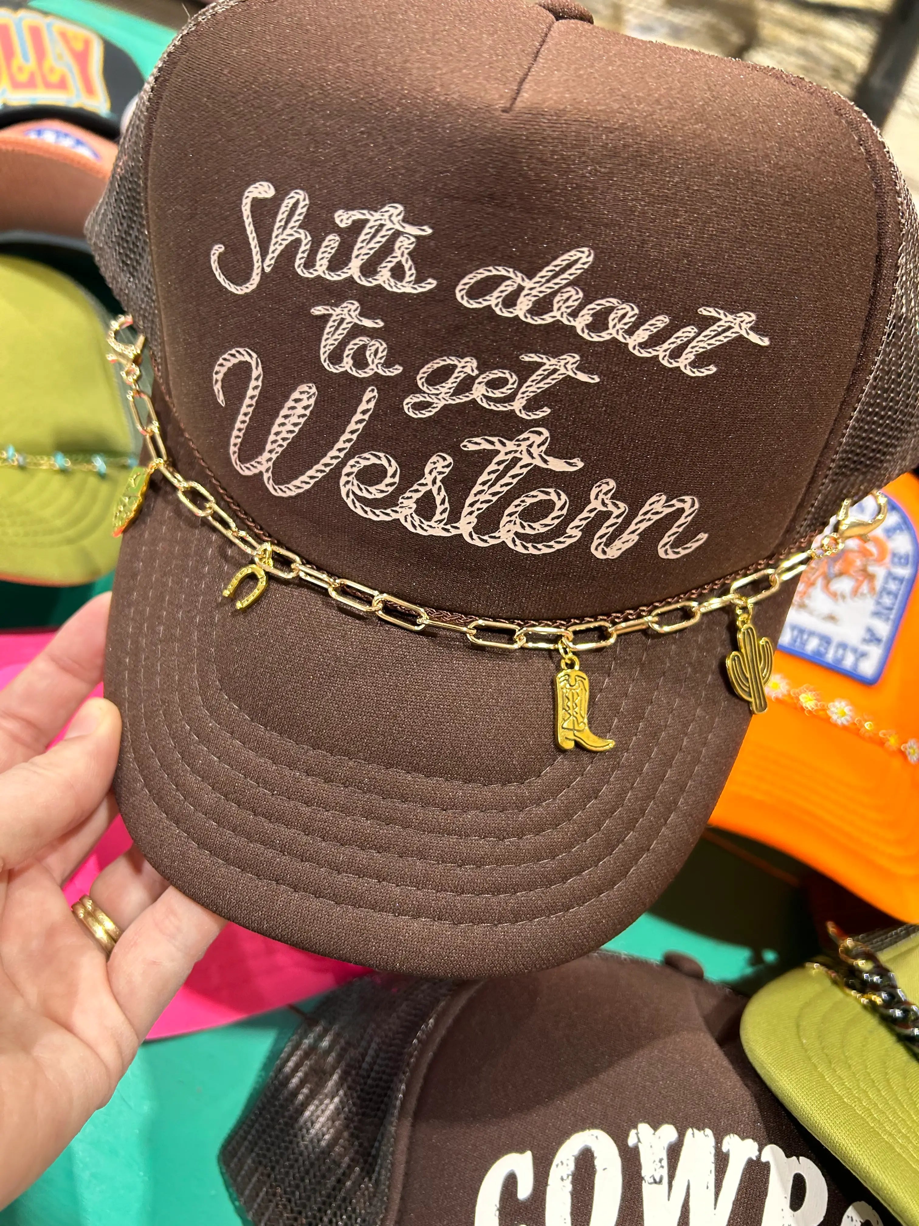 Gold Western Charmed Trucker Chain