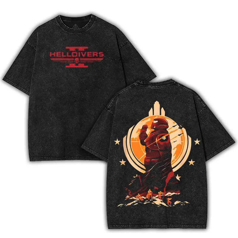 Helldivers 2 Fan-Art Unisex T-Shirt – Oversize Heavyweight Cotton Tee