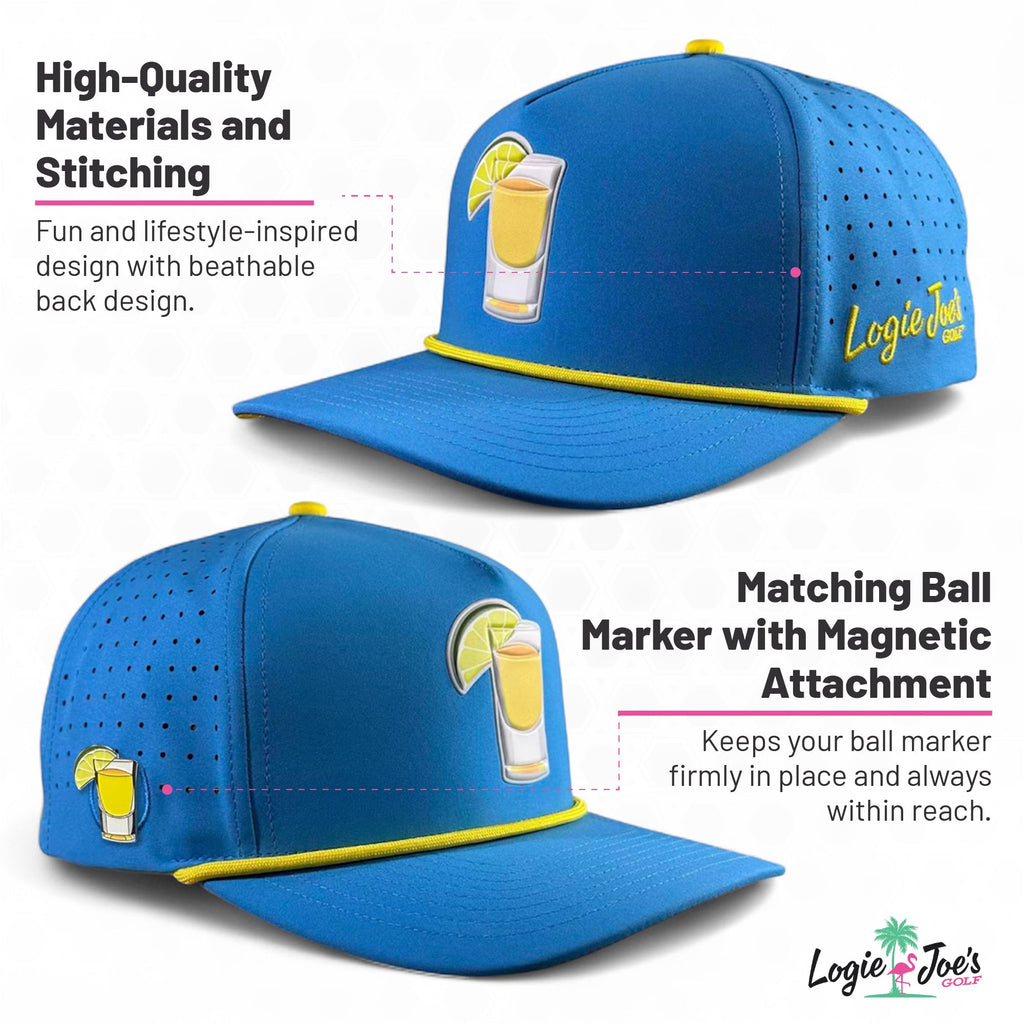 Frosted Elephant Golf Hat | Snapback Cap | Built-in Magnetic Ball Marker Holder + Marker Included | Adjustable | Elephant Cookie Pink