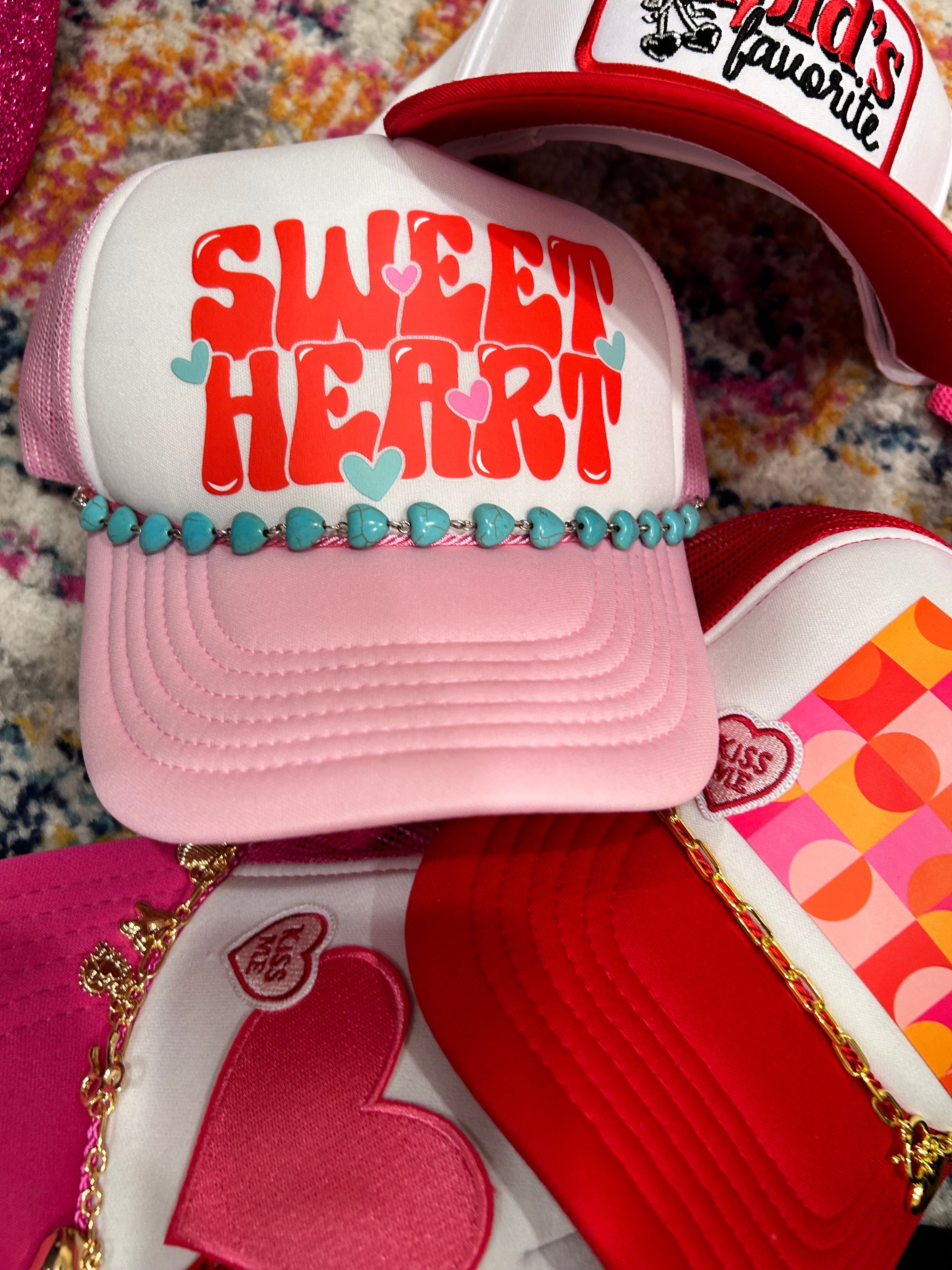 Turquoise Heart Trucker Chain