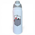 Hydration Bottle – Pocket Aces | 32oz Insulated Stainless Steel | Flip Straw Lid w/ Handle