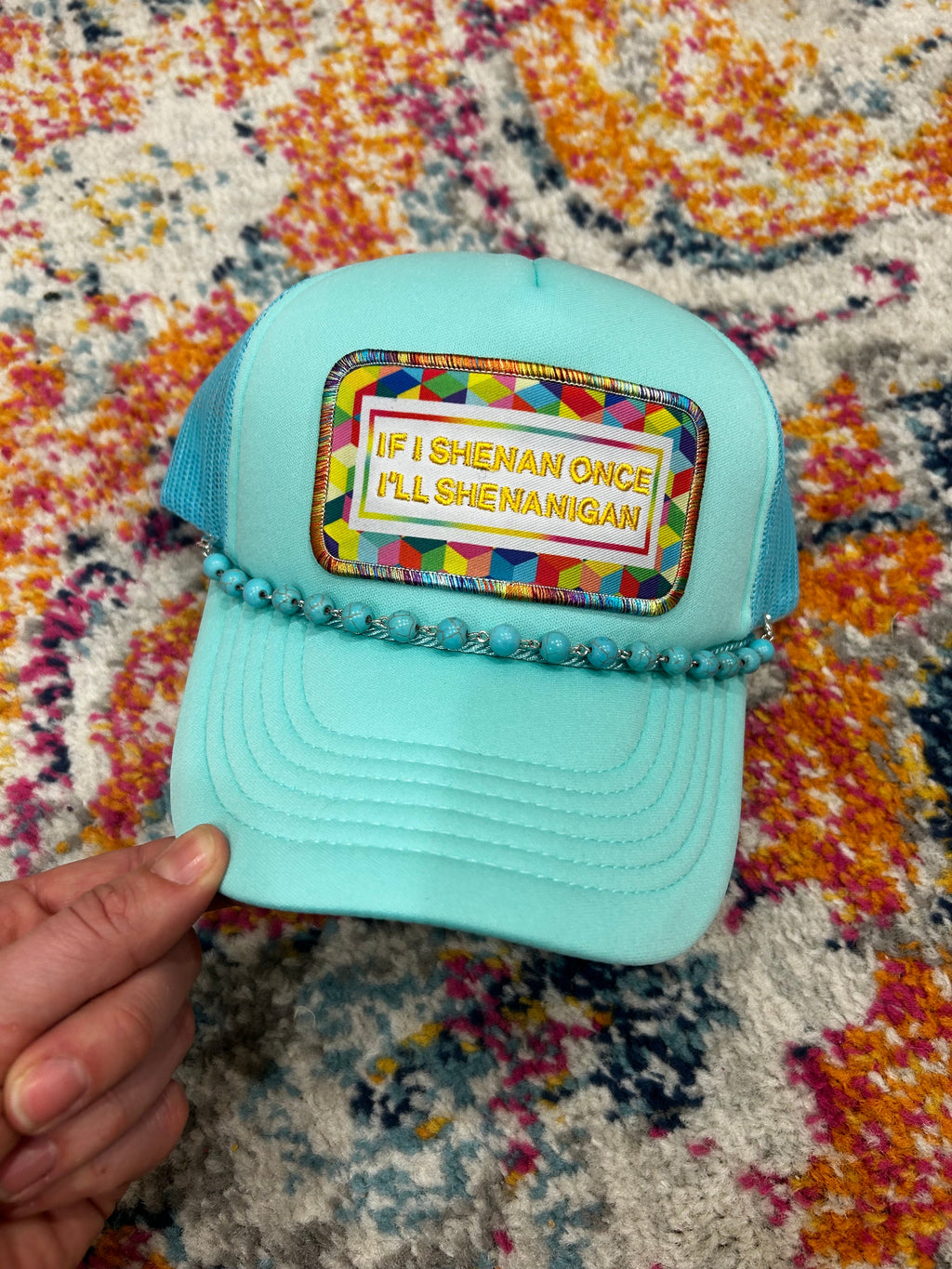 Turquoise Trucker Hat Chain
