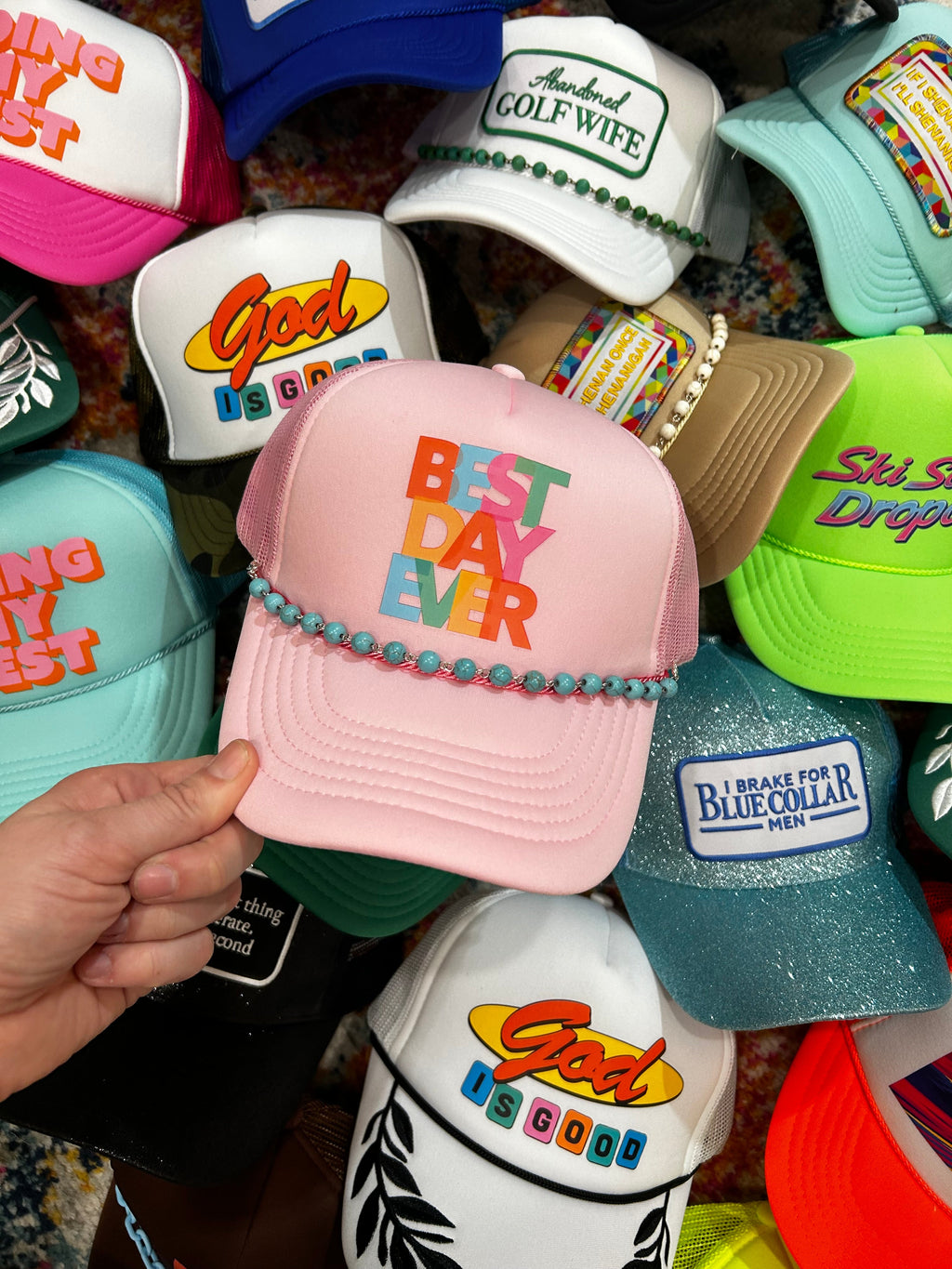 Turquoise Trucker Hat Chain